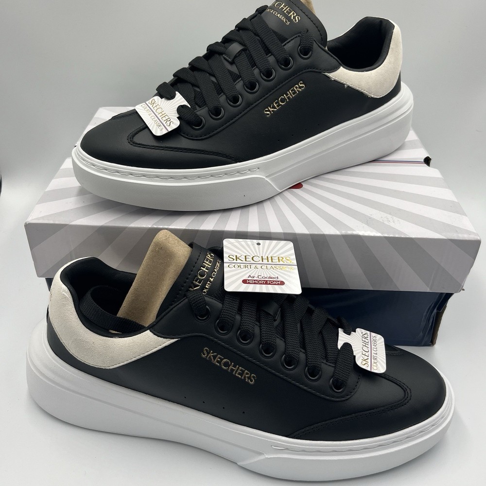 Skechers Cordova Classic Lighto Sneaker Trainers - Size 8 UK BNIB Black leather