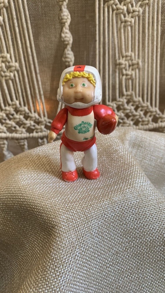 RARE Vintage Cabbage Patch Posable Figurine with Red Football 1984 Blonde Boy
