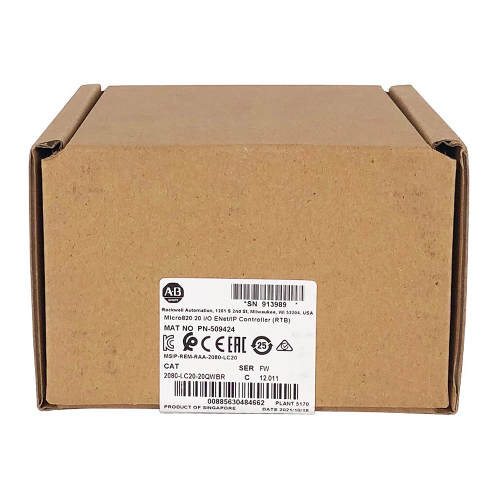 NEW AB 2080-LC20-20QWBR Micro820 plug-in module 2080LC2020QWBR