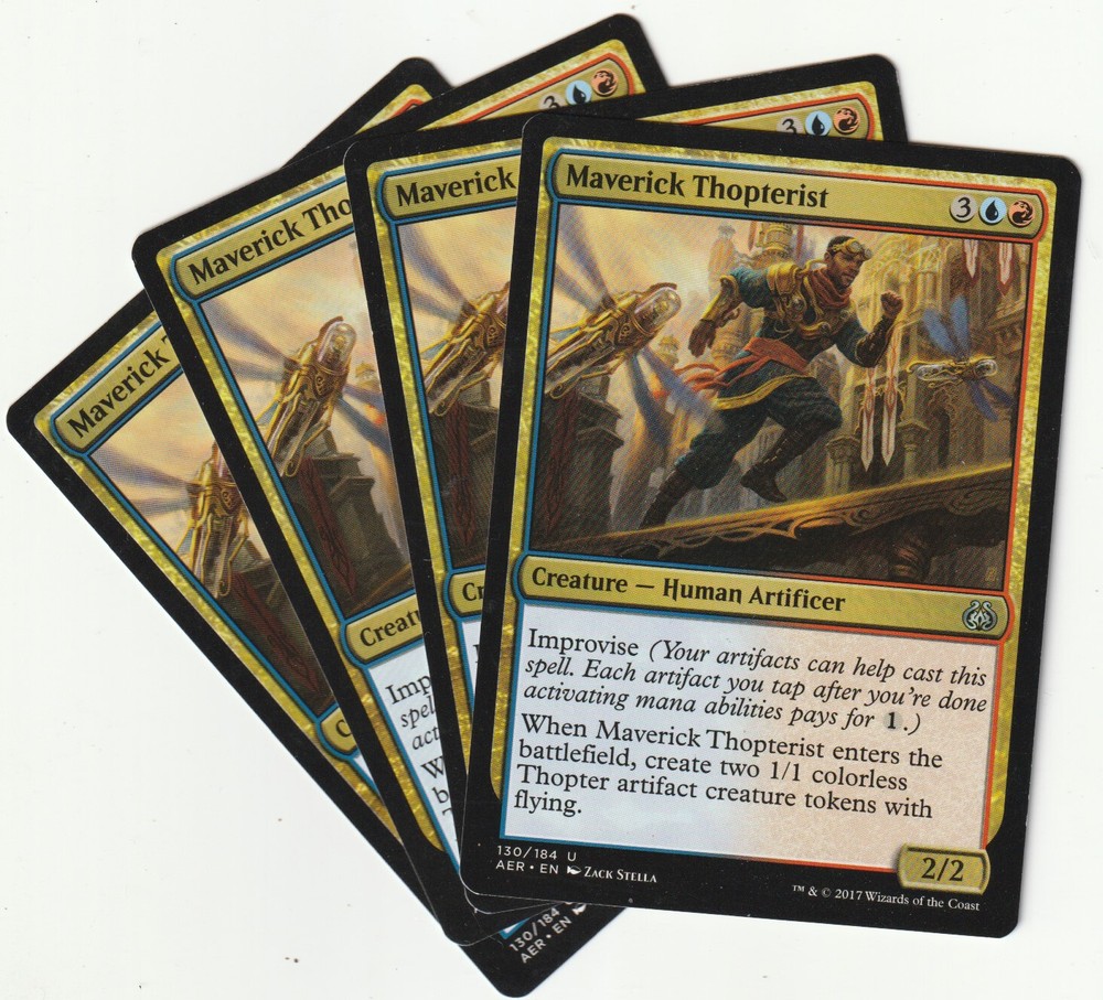 4 MTG Maverick Thopterist Playset - NM/EX - AER/EN - Magic the Gathering Creature Cards