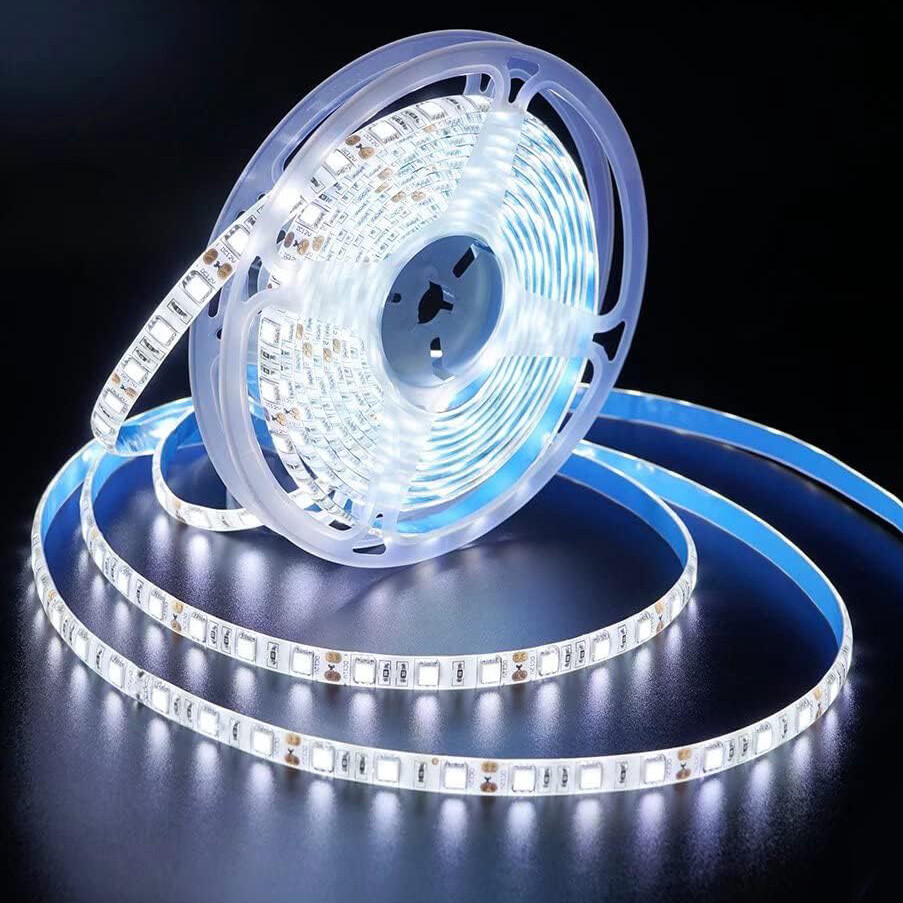 16ft Super Bright Cool White 6000K LED Strip Light 5050 300LEDs Flexible DC 12V