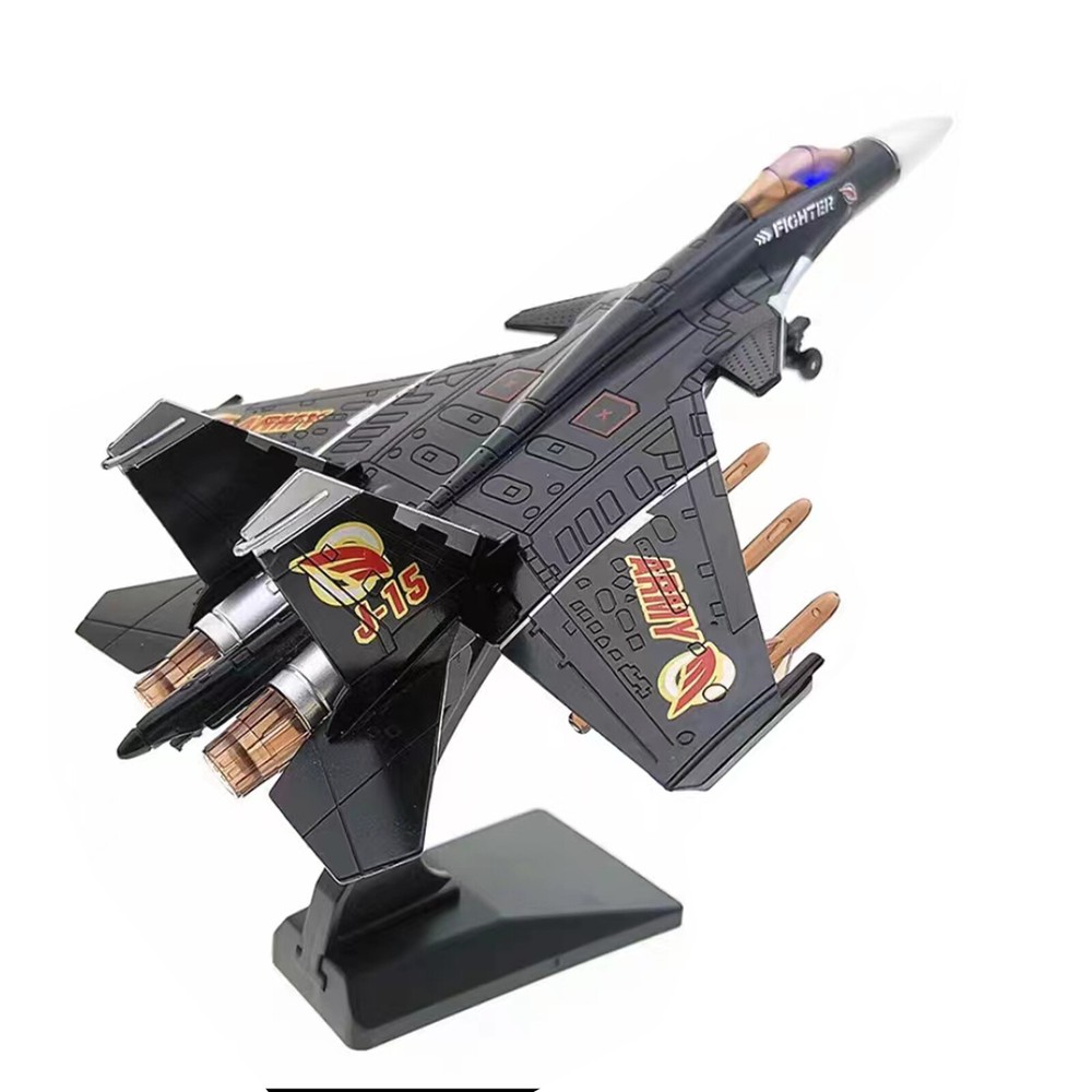 1/100 Sound& Light Pull Back Military Metal Aircraft Model Collection With Stand