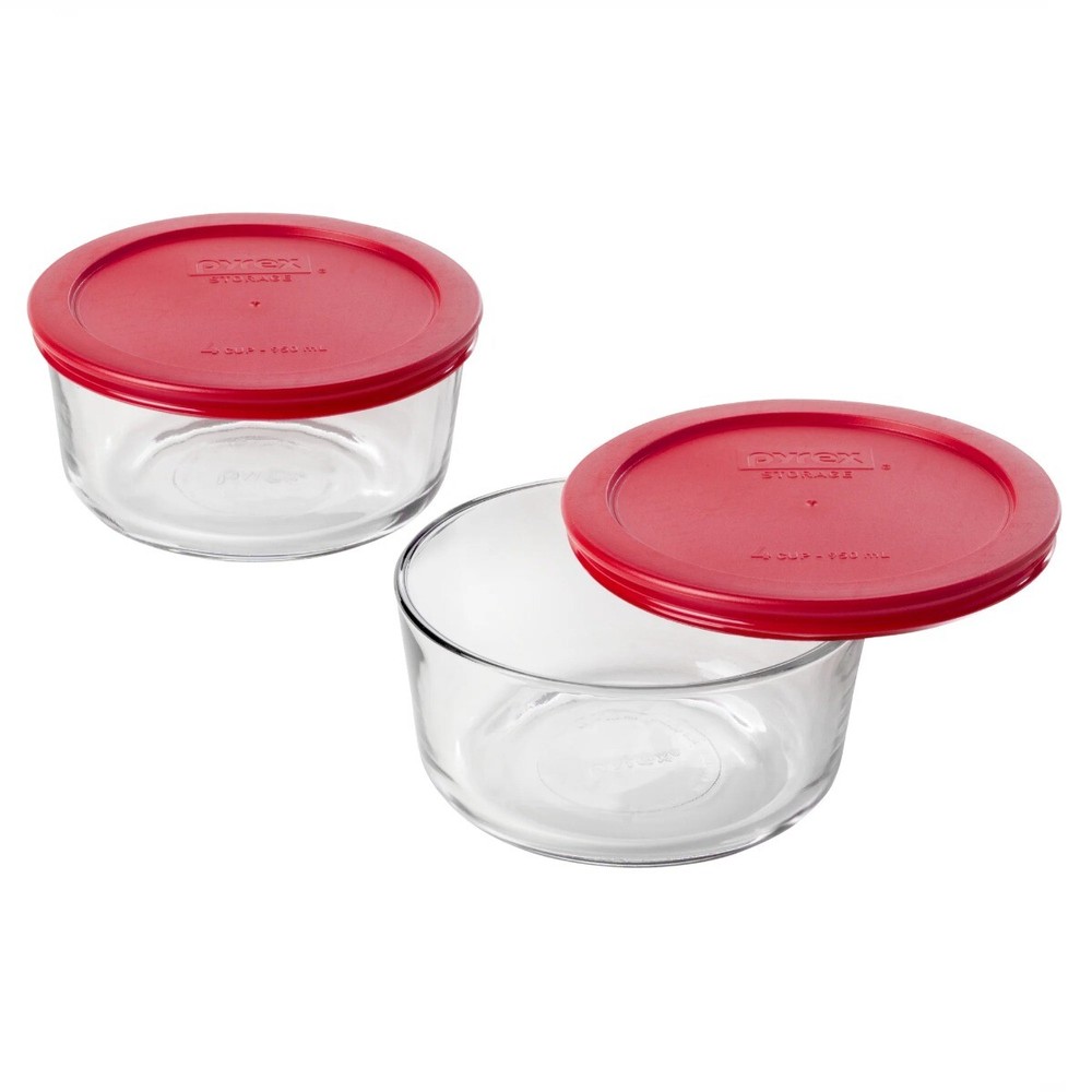 Pyrex Simply Store 4 Cup Glass Bowl Set of 2 Value Pack