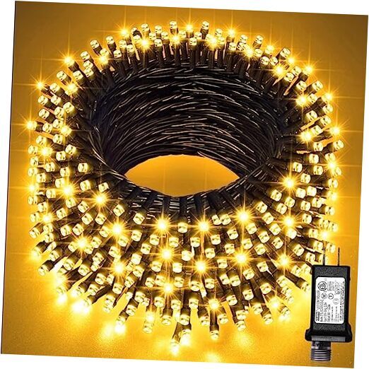66ft 200 LED Warm White Christmas Lights Outdoor Connectable String