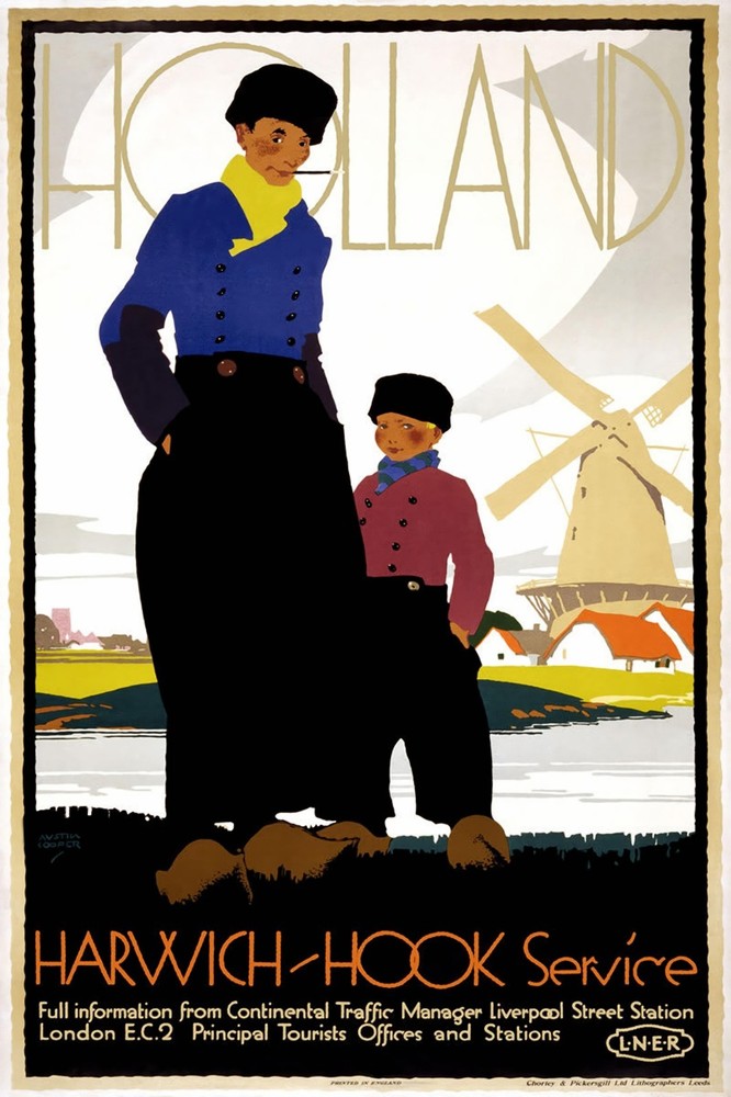 Harwich Hook Of Holland Vintage Travel Poster Print