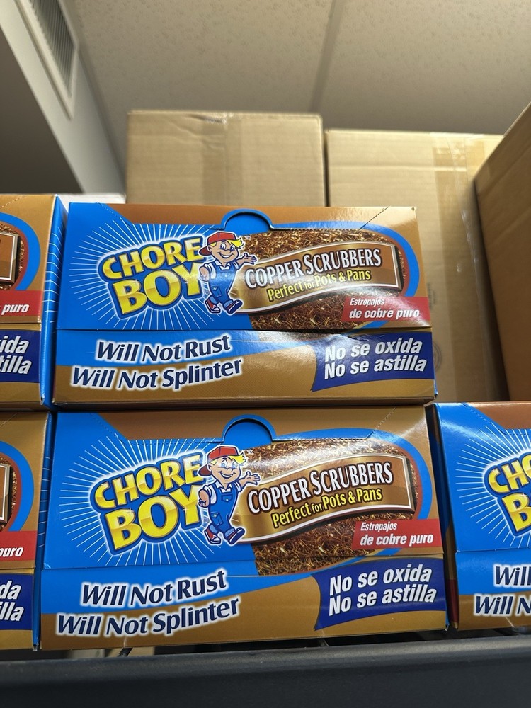 36-Pack Box Chore Boy Copper Scrubbers Scrubbing Pads, For Pots Pans Stoves
