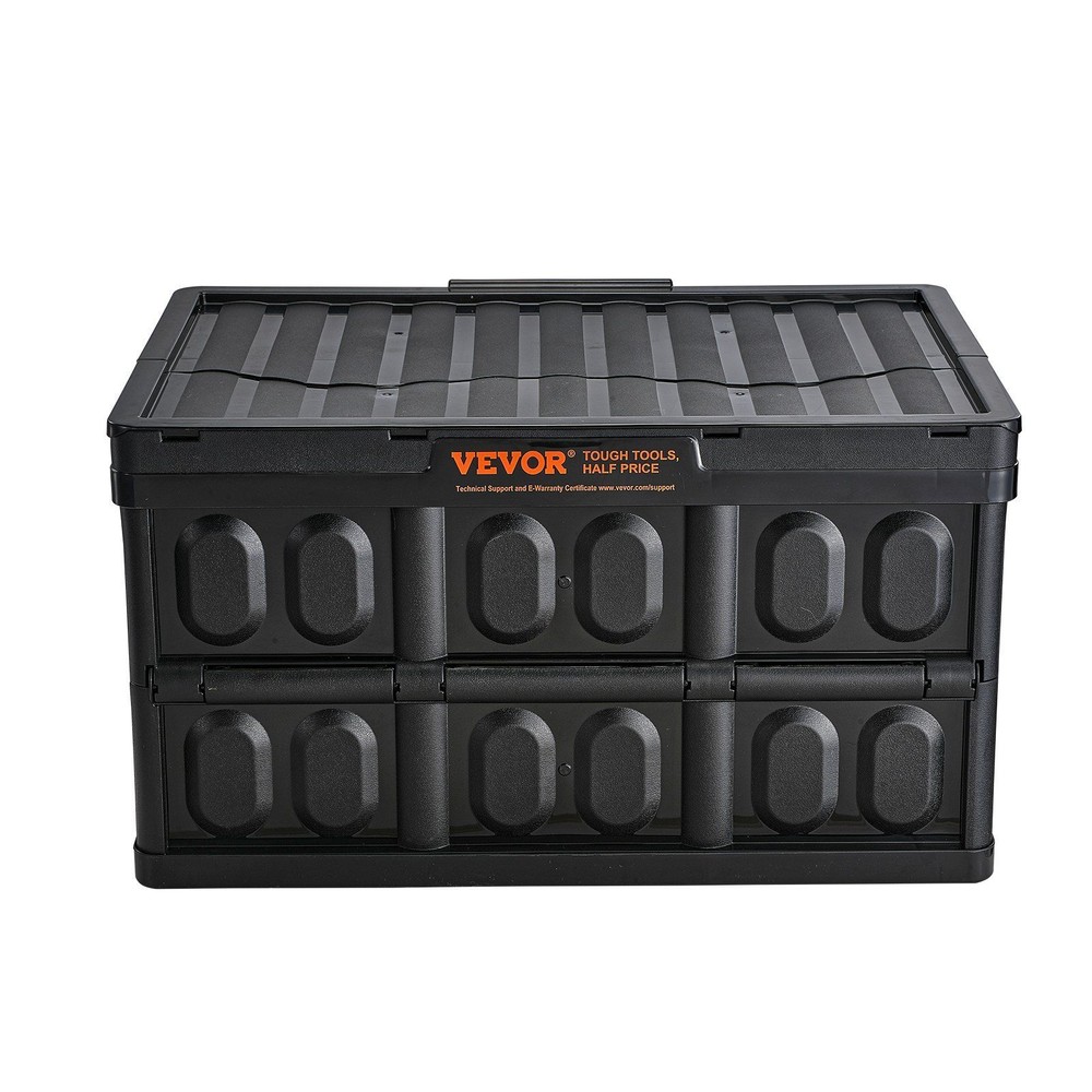 3-Pack 45L Stackable Storage Bins - Collapsible Plastic Crates w/ Lids & Handles