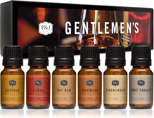 P&J Trading Fragrance Oil Gentlemen's Set | Leather, 0.34 Fl Oz (Pack of 6)