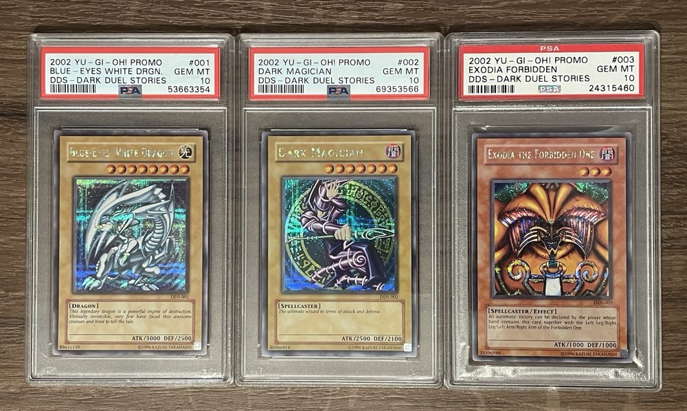 Yu-Gi-Oh Blue-Eyes White Dragon DM EXO DDS 001 002 003 PSA 10 Gem Mint