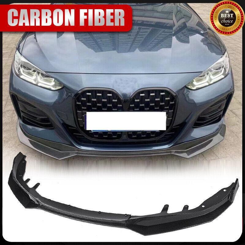 Carbon Fiber Front Bumper Lip Spoiler Fit For BMW G22 G23 440i M-Sport 2021UP