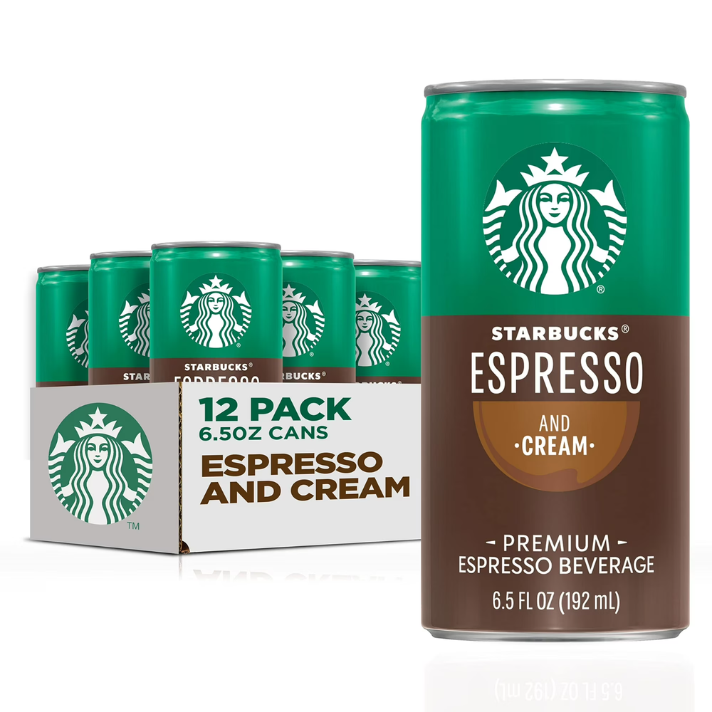 Starbucks Doubleshot Espresso & Cream Coffee Drink, 6.5 oz Cans 12-Pack