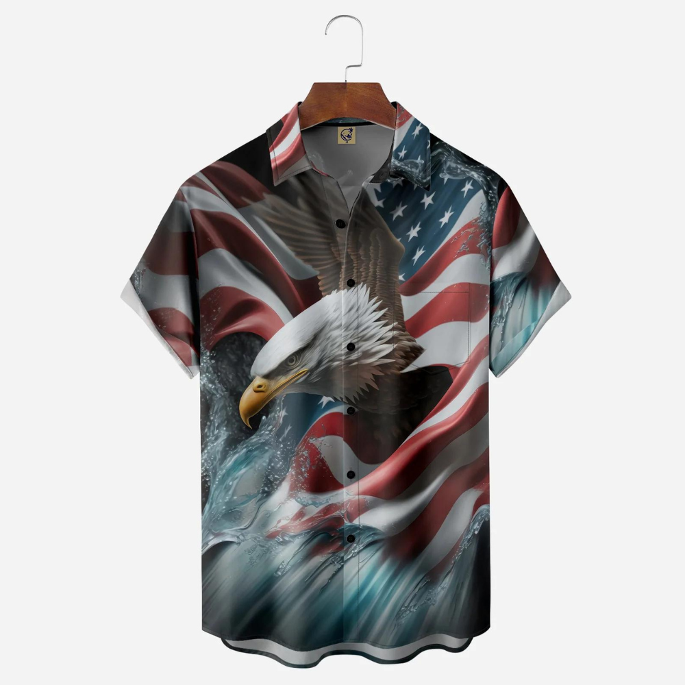 Independence Day Eagle The US Flag Hawaiian Shirt