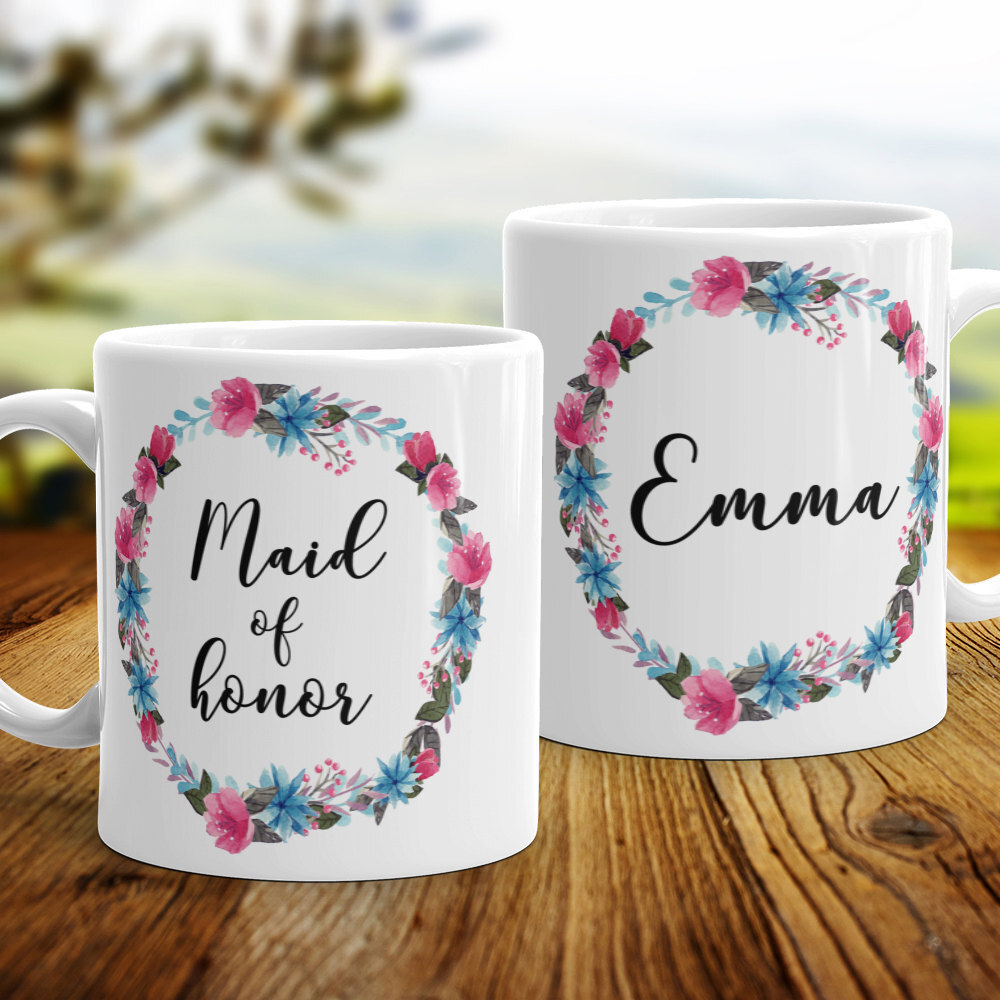 Custom Maid Of Honor Coffee Mug Customizable Mug Customized Wedding Gifts