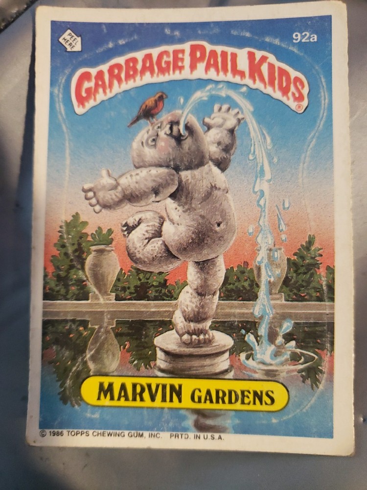 1986 Garbage Pail Kids Series 3 Marvin Gardens Diecut Error Mint OC