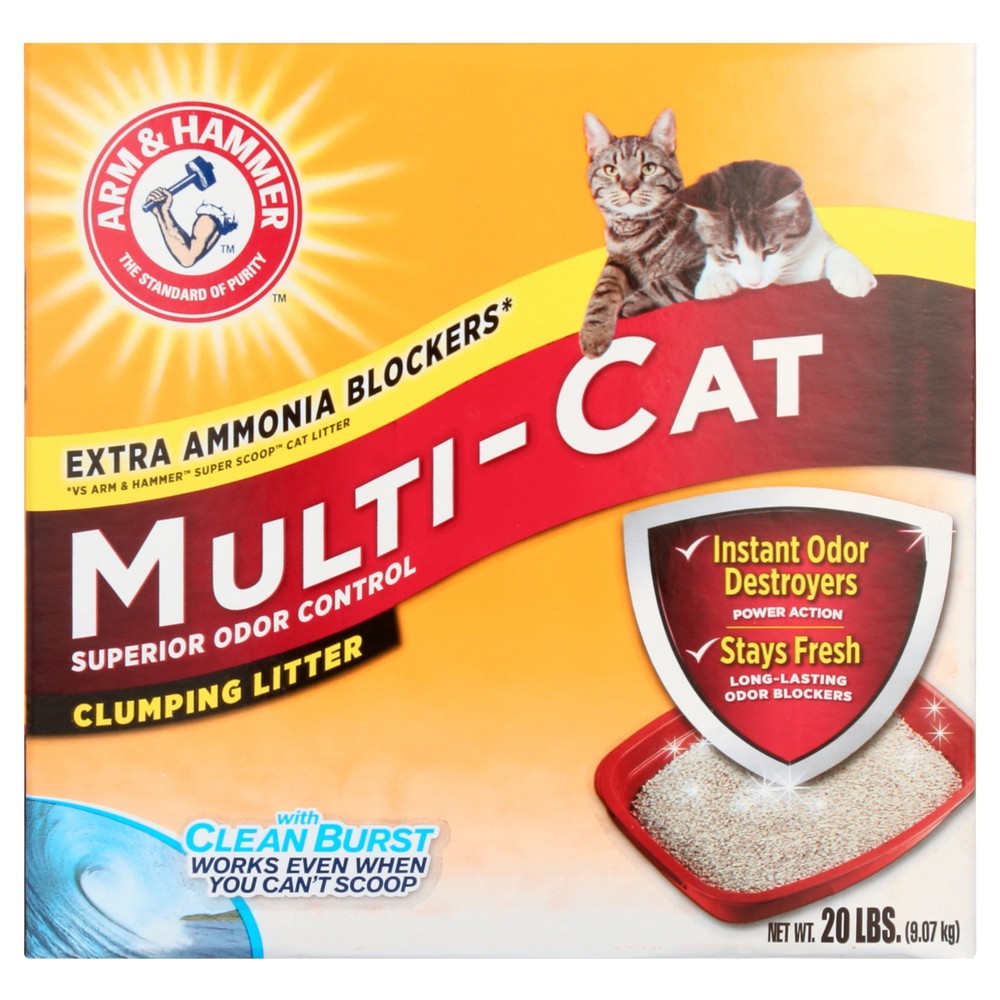 ARM & HAMMER Multi-Cat Clumping Litter, Scented, 20 lb