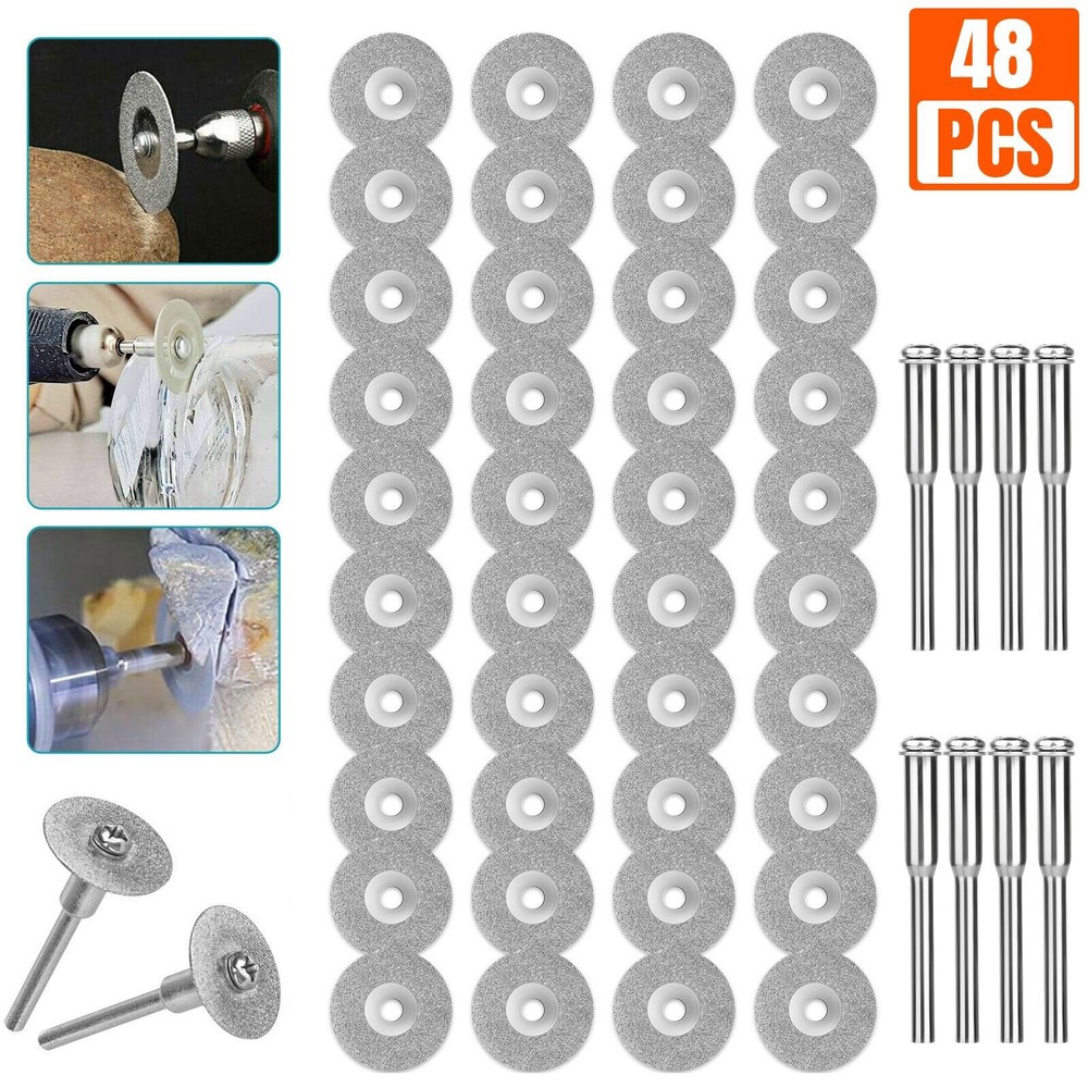 48x Diamond Cutting Wheels For Dremel Rotary Tool Die Grinder Metal Cut Off Disc
