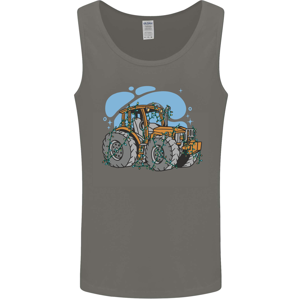Christmas Tractor Farming Farmer Xmas Mens Vest Tank Top
