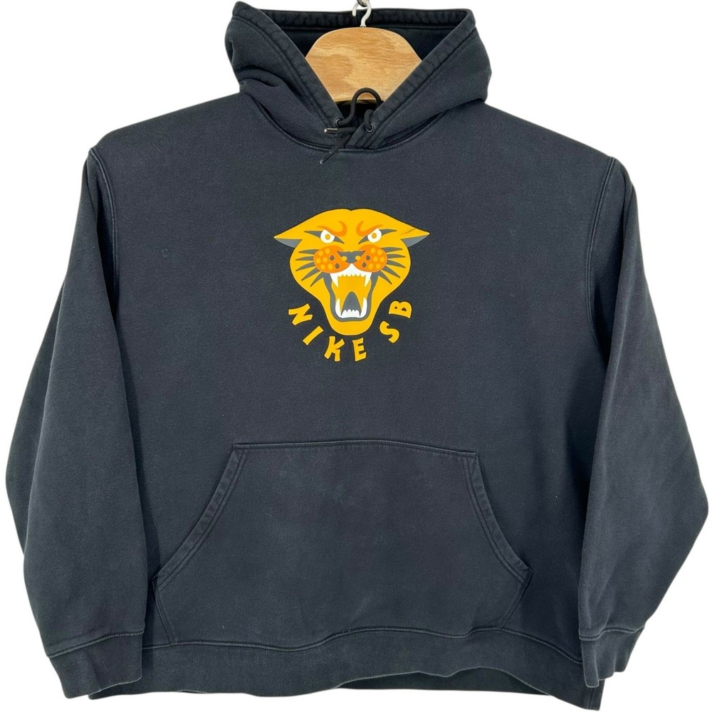 Men's Nike SB GFX Panther Fleece Skateboarding Hoodie Sweatshirt 2XL DH2888-010