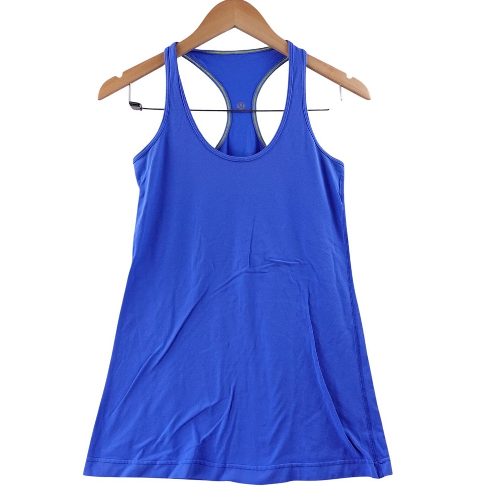 Lululemon Racerback Tank Top Blue Athletic Workout Yoga Women 4 Stretch