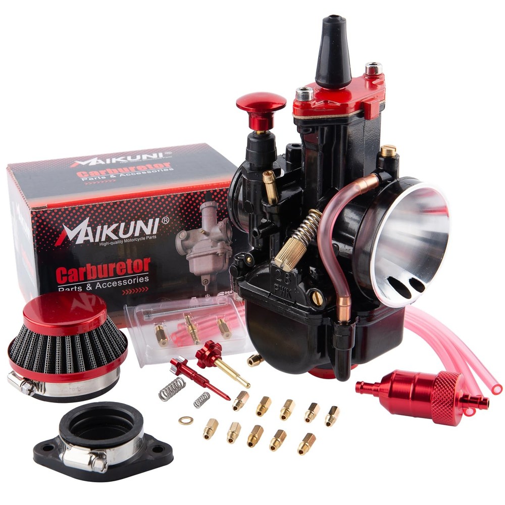 PWK Carburetor 26mm Racing Carb 75cc to 125cc 2T 4T Engine Kit, Black