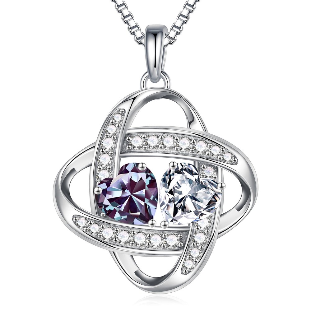 Mothers Day Gifts - Birthstone Moissanite Necklace for Women, Anniversary Bir...