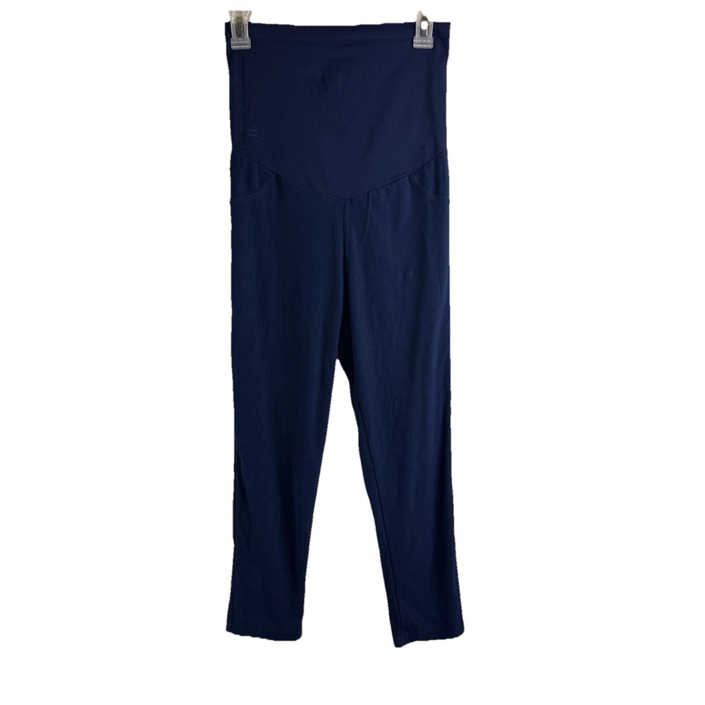 Maternity Workout Leggings Medium Navy Blue Stretch Shorts for Women