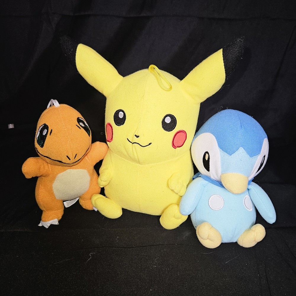Toy Factory Pokemon Plush Pikachu Charmander Piplup *used*