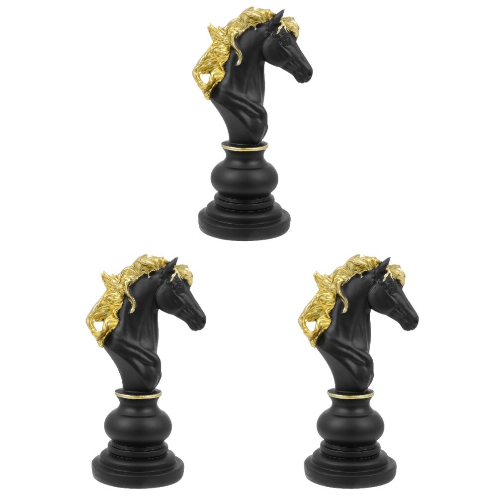 Horse Head Statues Chess Horse Statue Resin Horse Statue Tabletop Horse Ornament