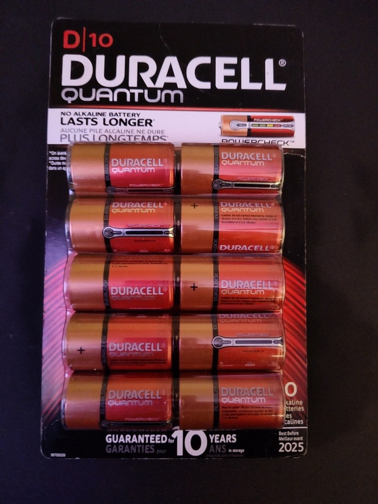 Duracell Quantum Power check Size D 10 Pack