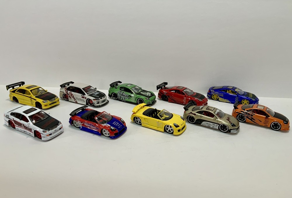 Jada Toys Import Racer  1:64 Lot Of 10 Diecast Cars