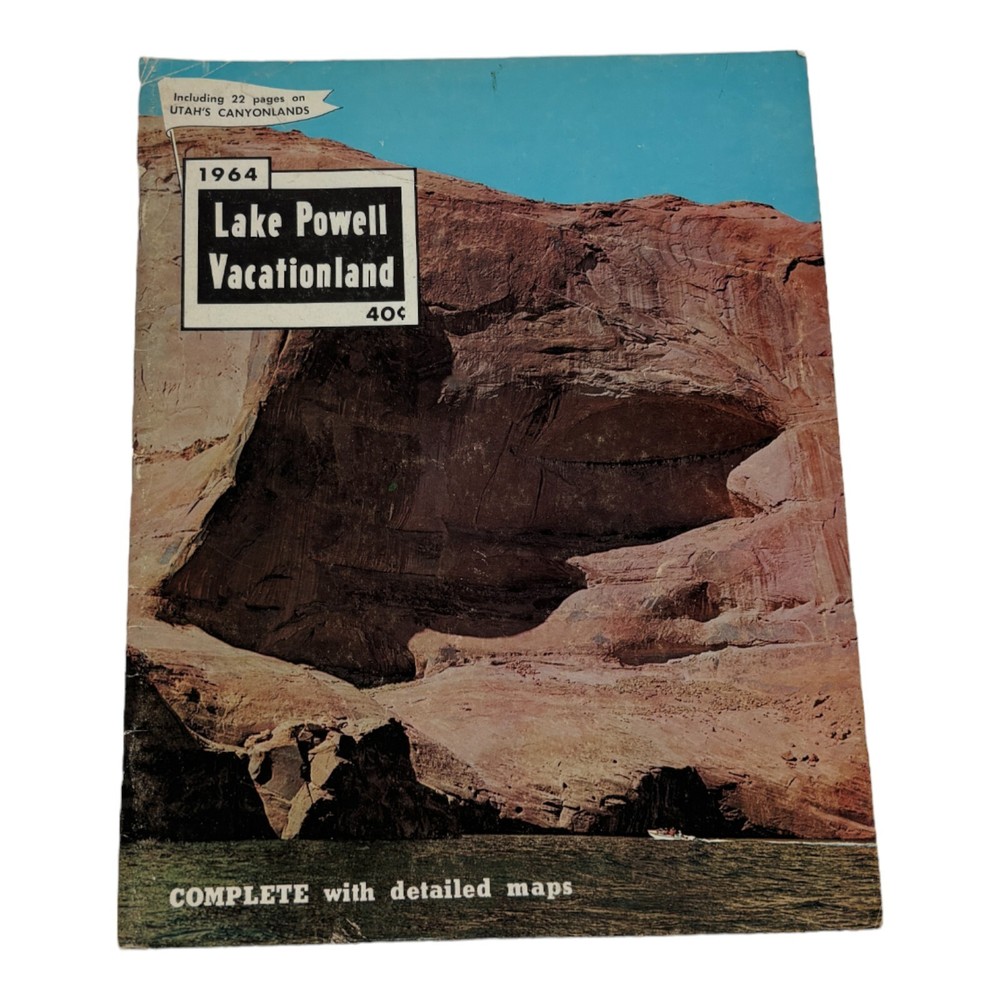 1964 Lake Powell Vacationland Magazine Pamphlet Complete with Detailed Maps Vtg