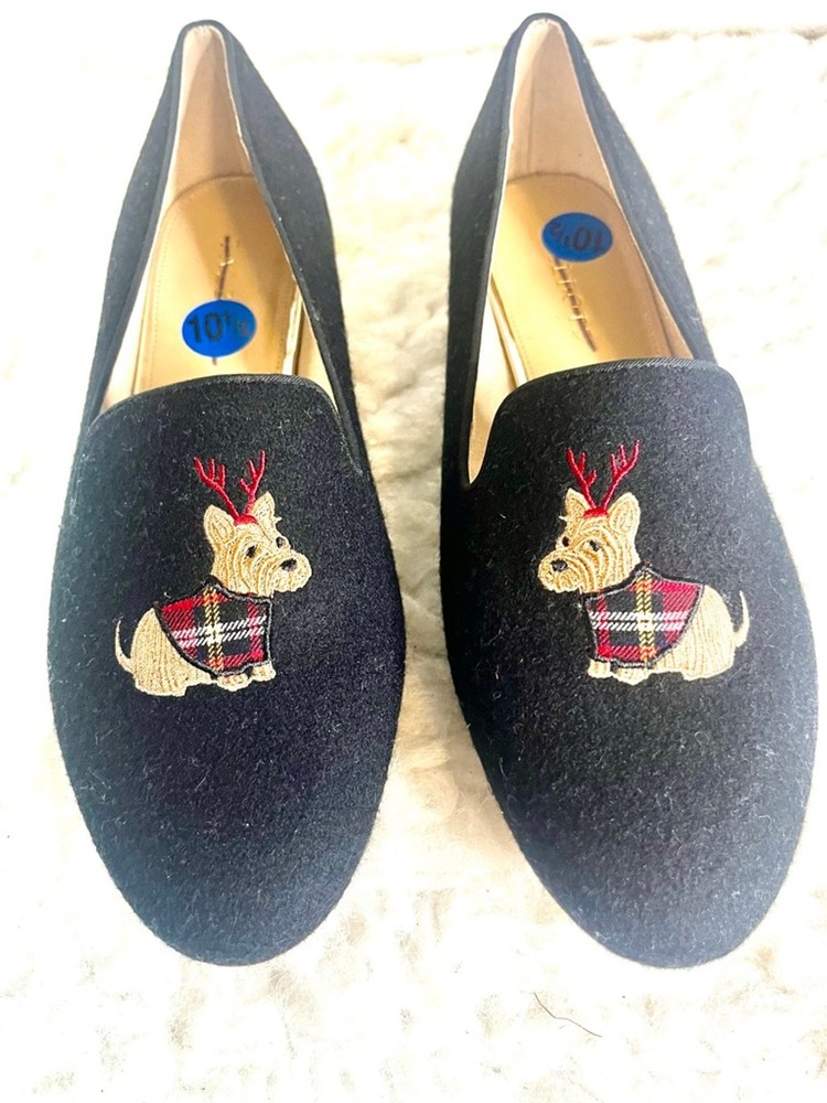 Talbots Ryan Embroidered Dog Loafer- Flannel Women Size 10.5