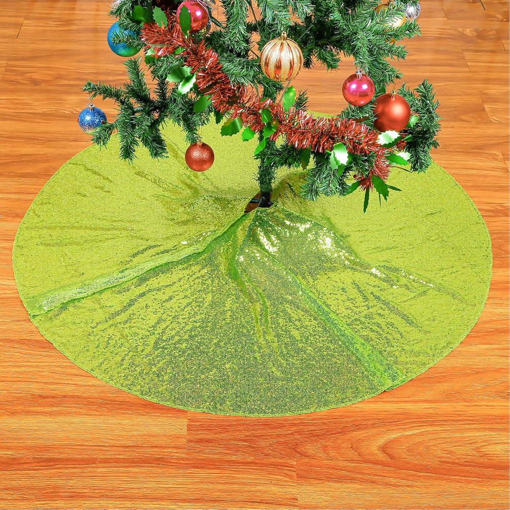 Green Tree Skirt 24 Inch Christmas Tree Skirts Party Ornaments Olive Green Mini