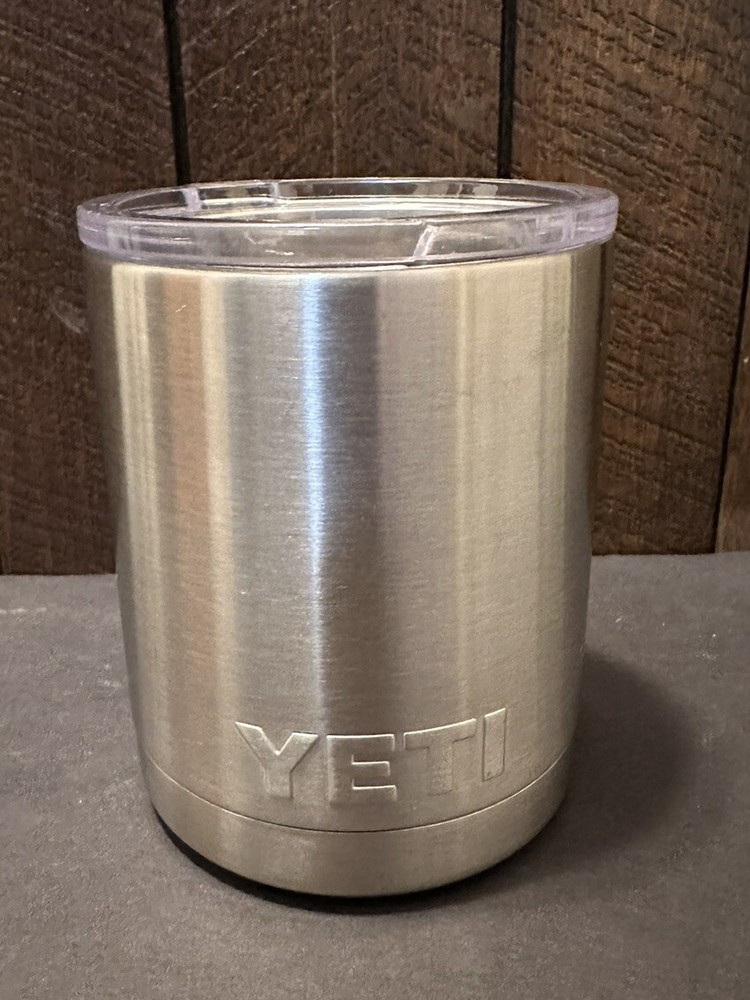 YETI 10oz Rambler Lowball Tumbler Stainless Steel with Sip Lid Excellent Condition
