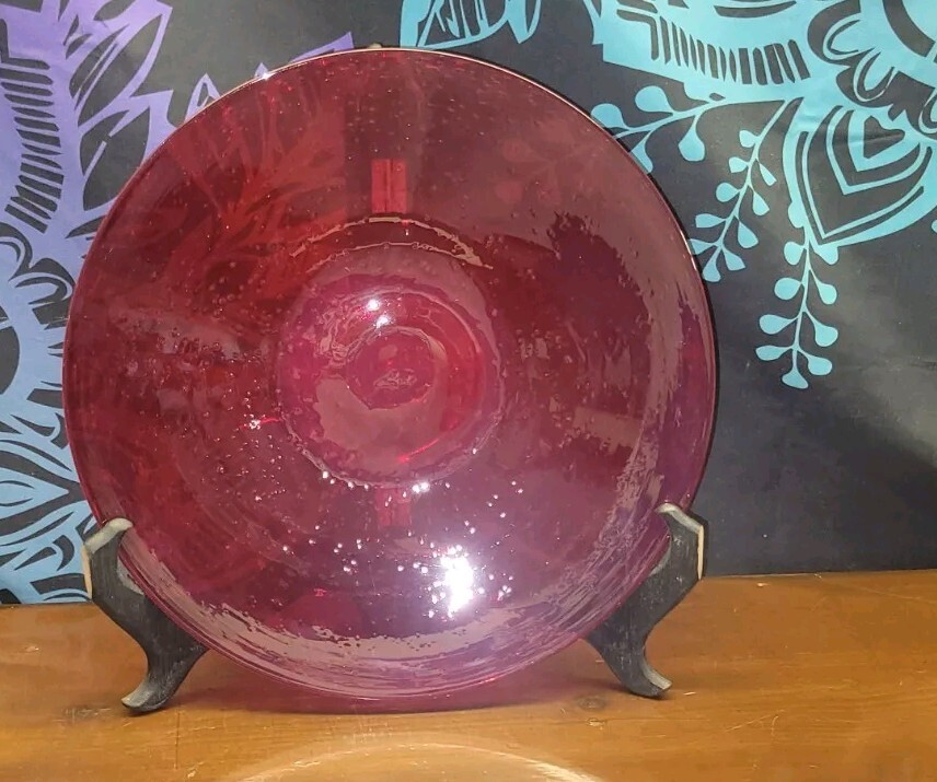 VINTAGE Ruby Red Hand Blown Art Glass Bubbles 12