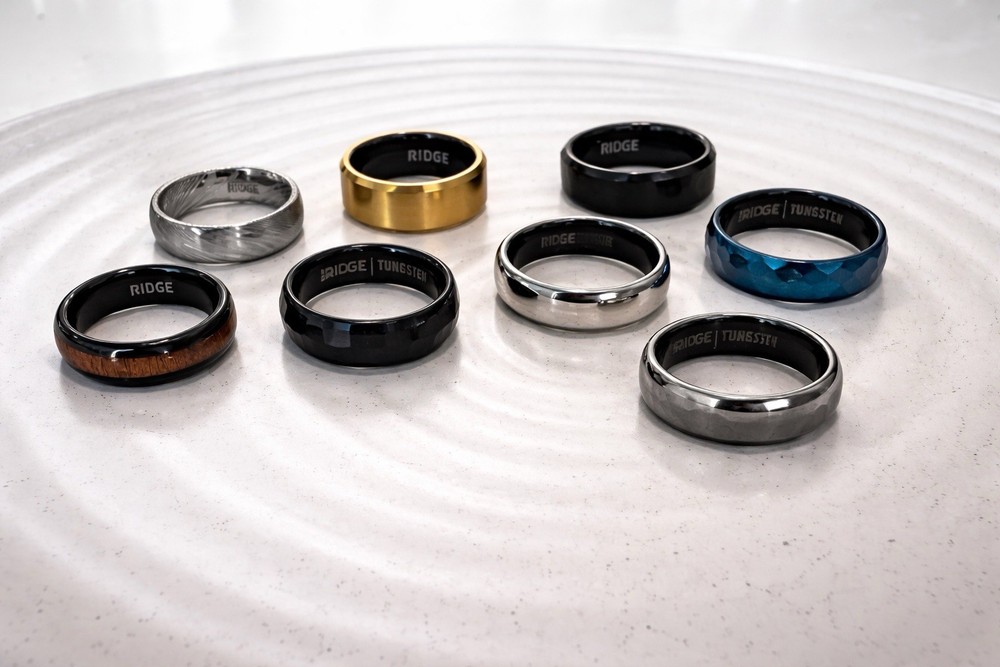 Ridge Tungsten Rings Multiple Styles Available Mens Ring 6mm 8mm Various Designs