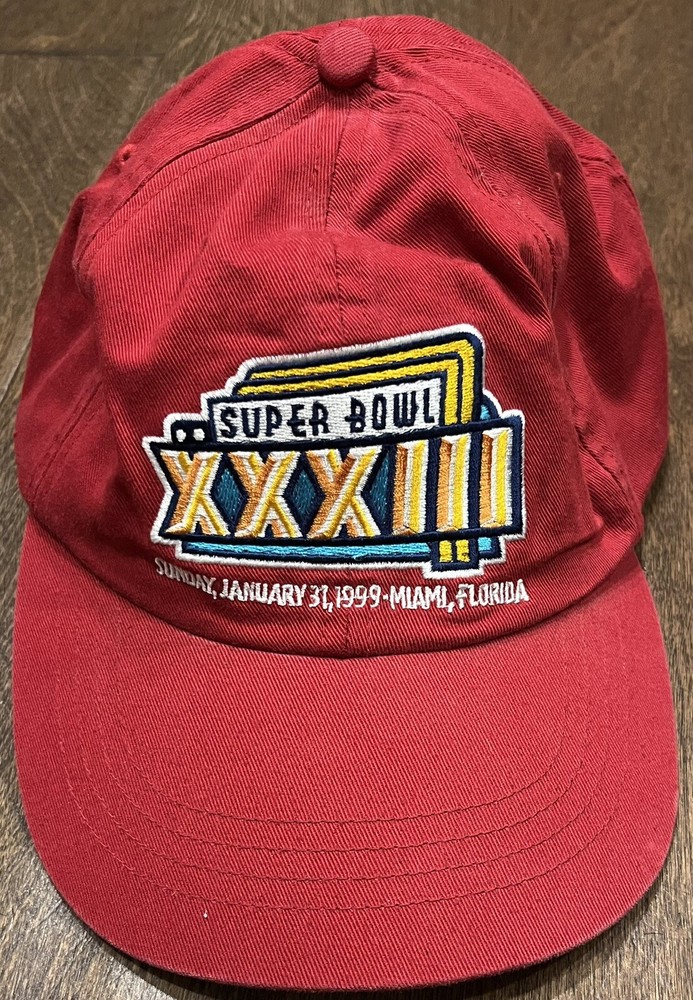 NFL Super Bowl XXXIII Red Hat Adjustable 1999 Edition
