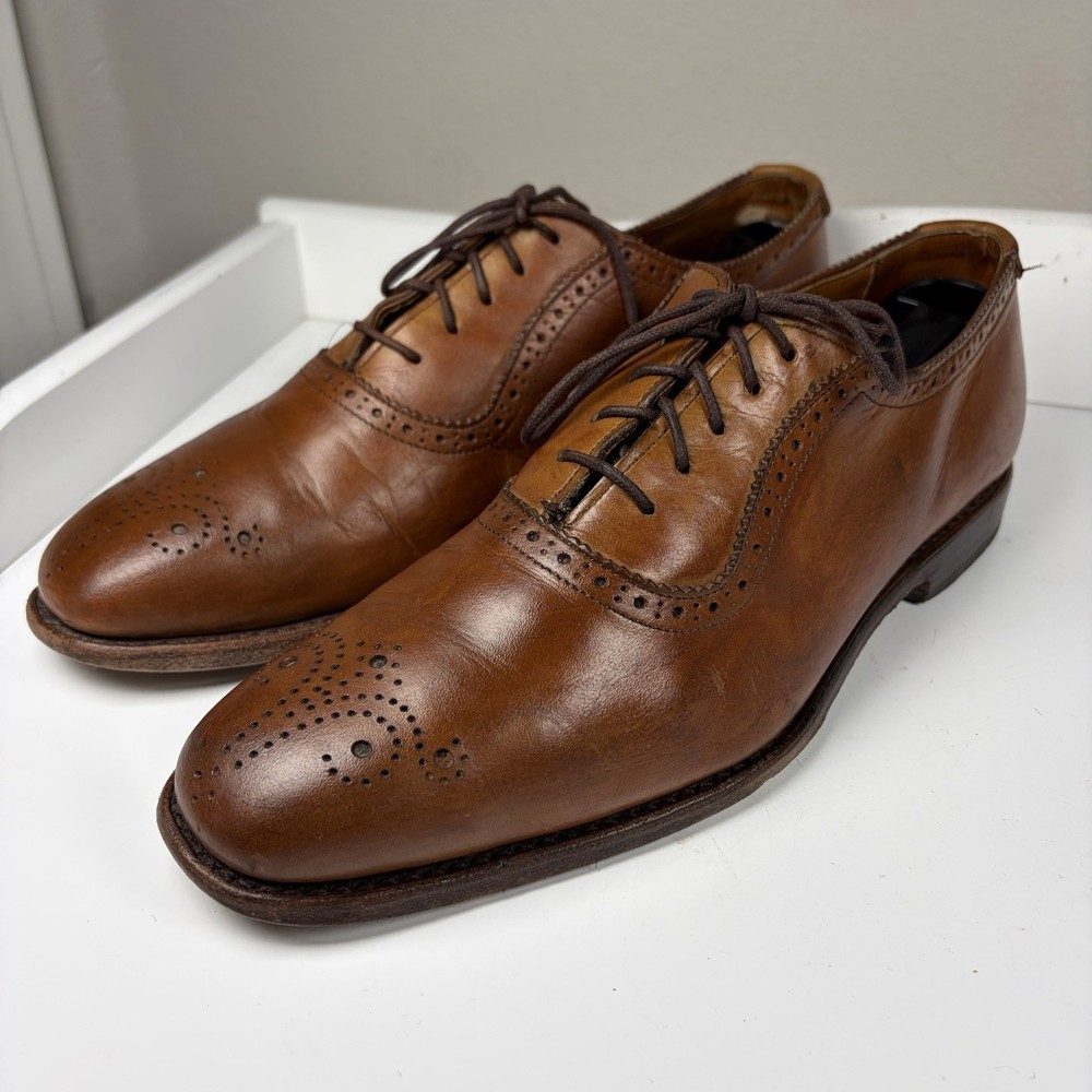Allen Edmonds Cornwallis Walnut Brown Leather  Brogue Oxford Dress Shoes Size 8D