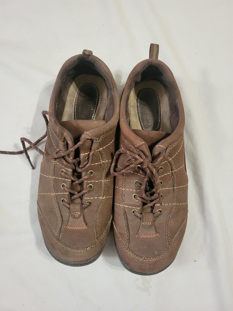 Womens Brown 8 1/2 Earth Origin Lace Up Leather Shoes