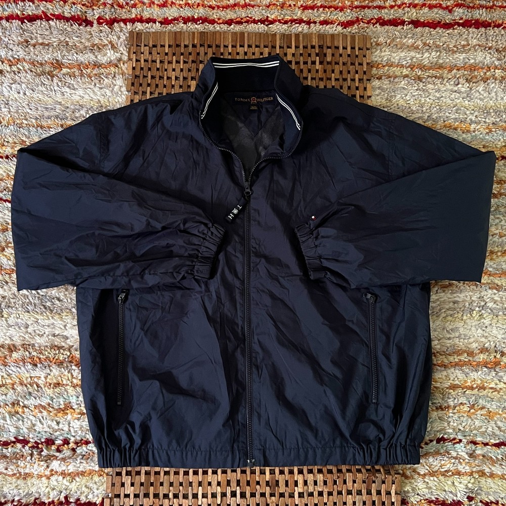 Vintage Tommy Hilfiger Golf Full Zip Windbreaker Jacket Blue Men's Size XL VTG