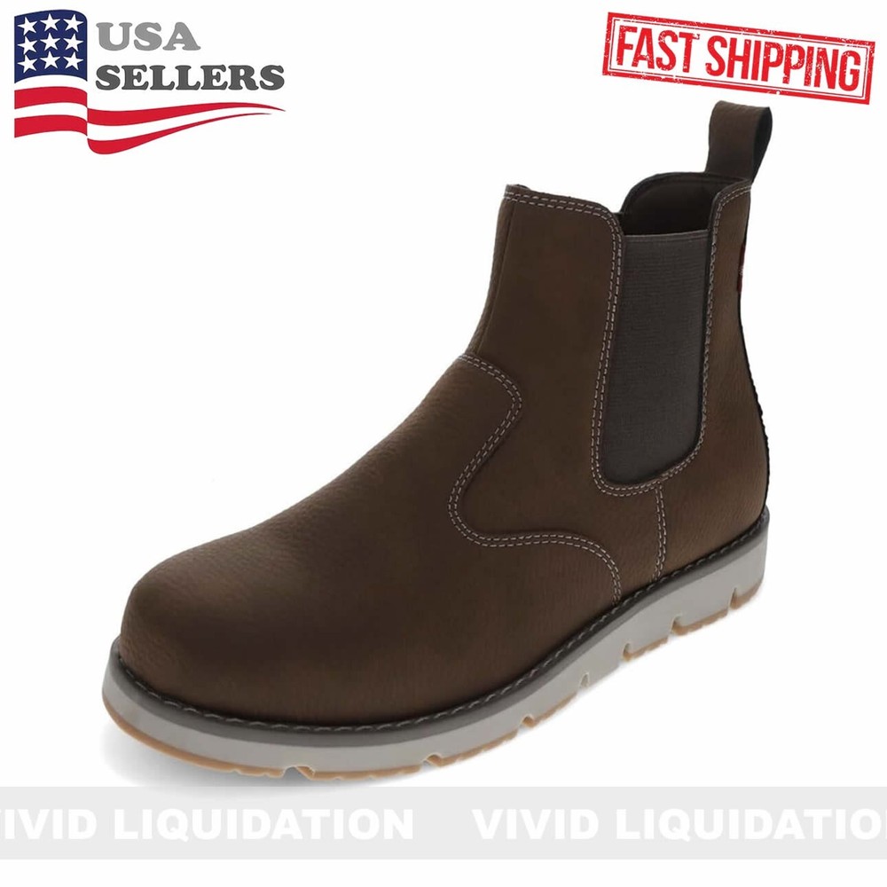 Levi's Mens Chelsea Logger Synthetic Vegan Leather Casual Pull On Boot Size 9.5