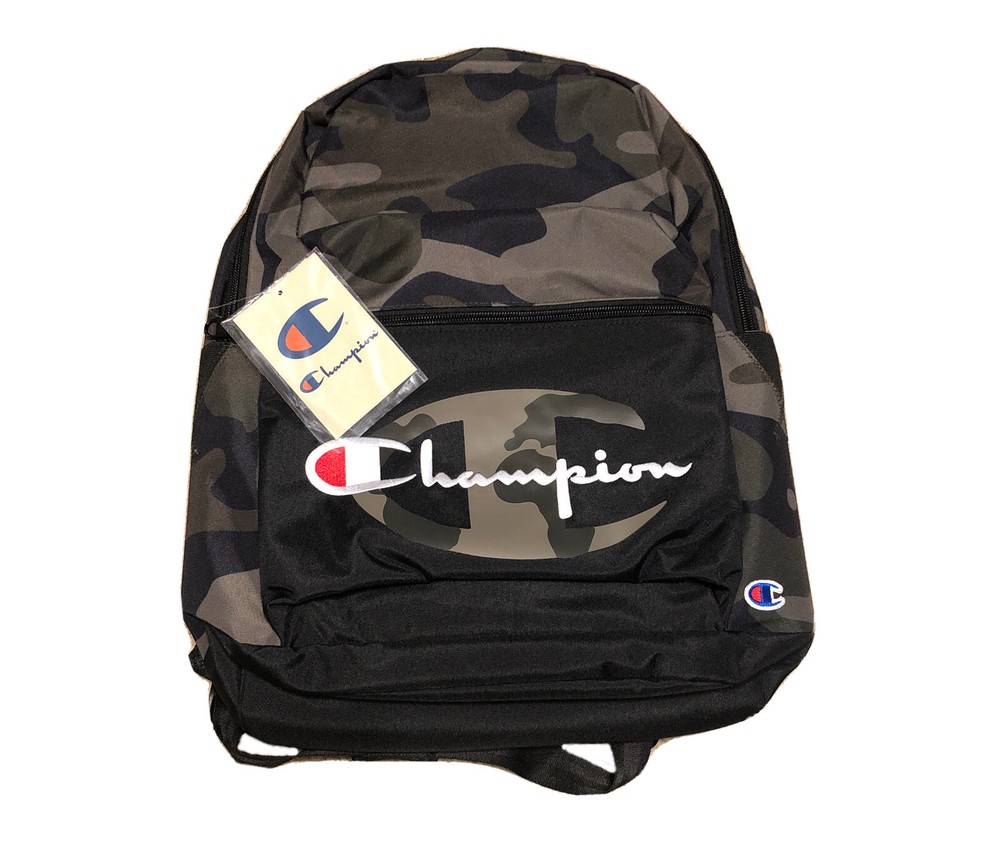 Back To School Champion Zipper School Book Bag Canvas Backpack Straps New BTS-image