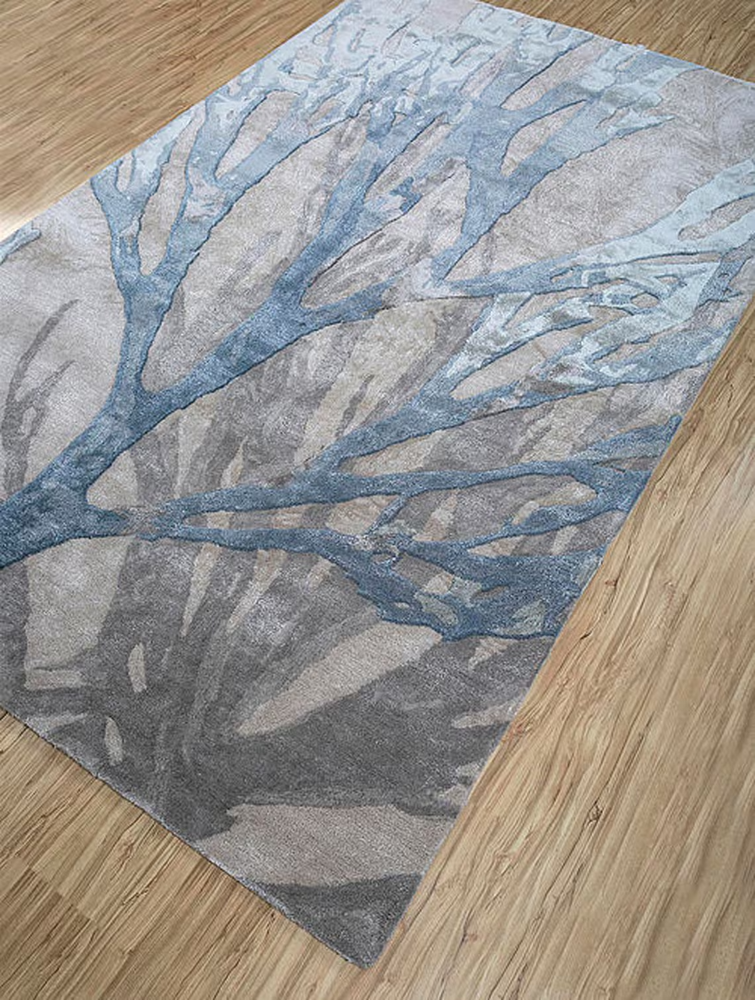 Hand Tufted Wool & Viscose Carpet Area Rug Handmade living room bedroom rug