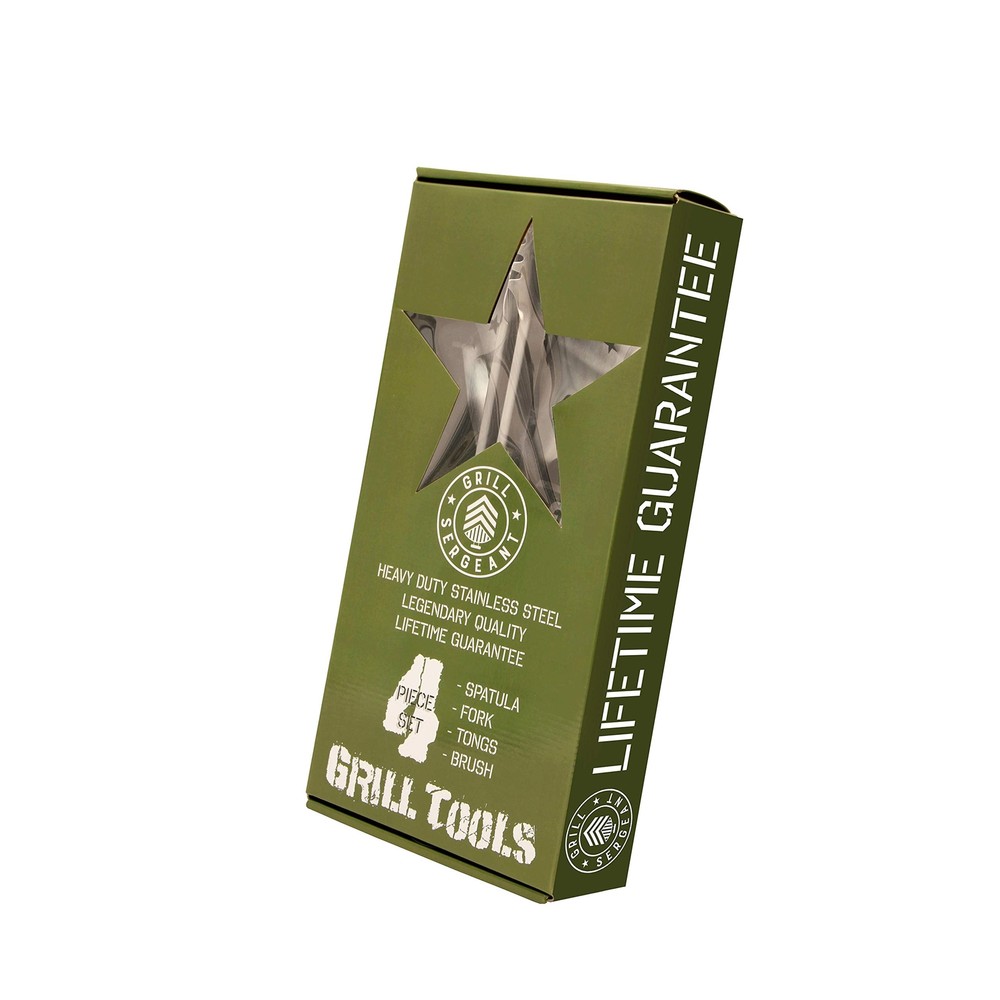 Grill Sergeant BBQ Grill Tool Set, Epic Heavy Duty 18 Inch Grilling Tools for...