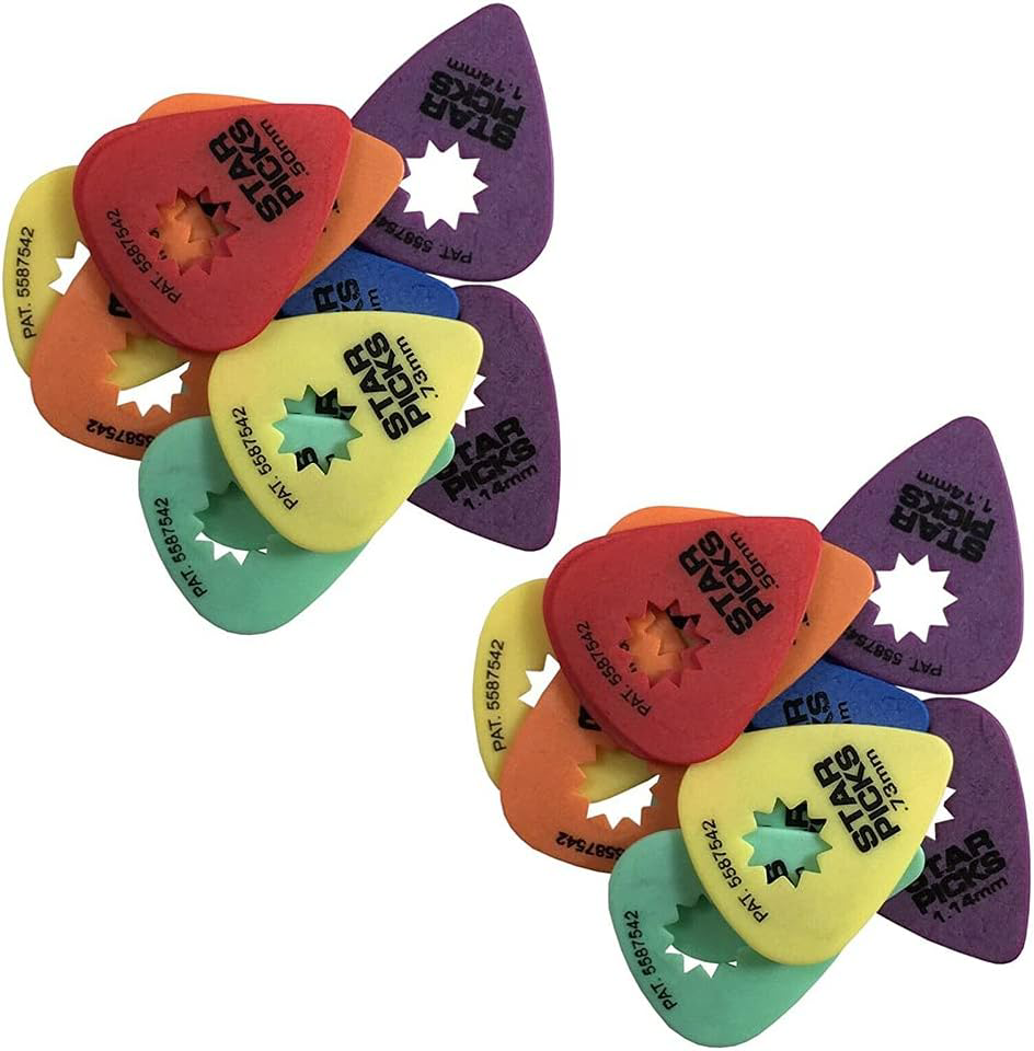 Guitar Picks Variety Pack 24 Pack Two Sizes Each Perfect for Musicians