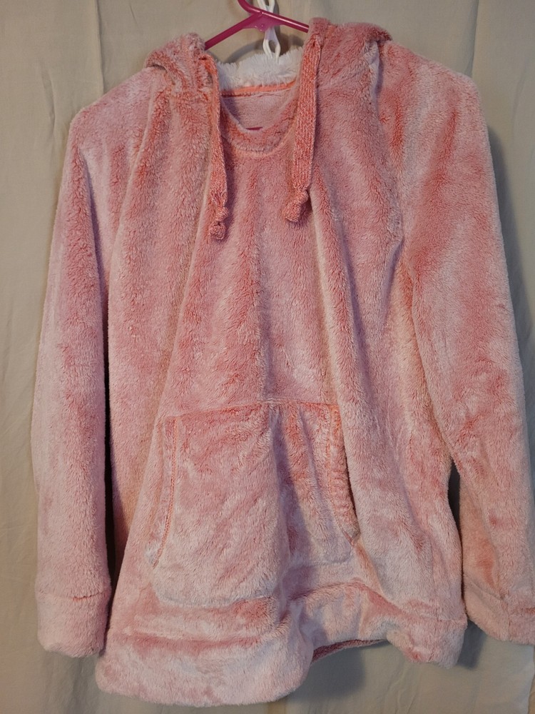 Super Soft Members Mark Cozy Plush Womens Light Pink Pullover Hoodie Size M  -image