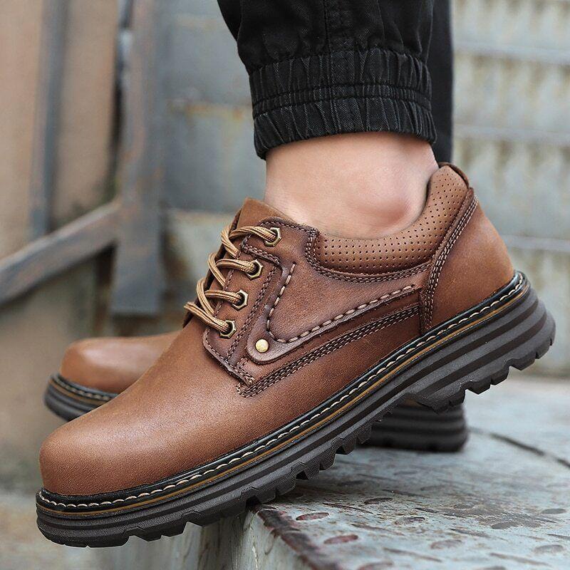 Men's Thick-Soled Lace-Up Shoes for Work Outdoor Casual or Formal Autumn Wear