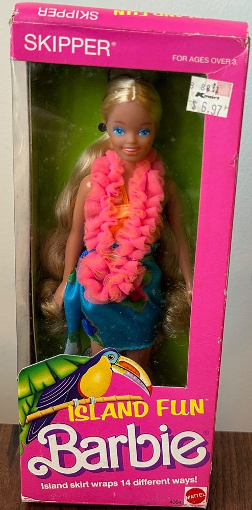 Island Fun Barbie Skipper Doll 4064 Blonde Hair Blue Eyes New 1987 PP