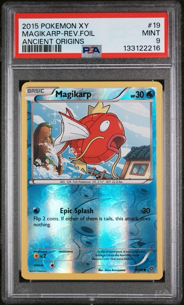 2015 POKEMON XY ANCIENT ORIGINS #19 MAGIKARP-REVERSE FOIL PSA 9 NEW CERT
