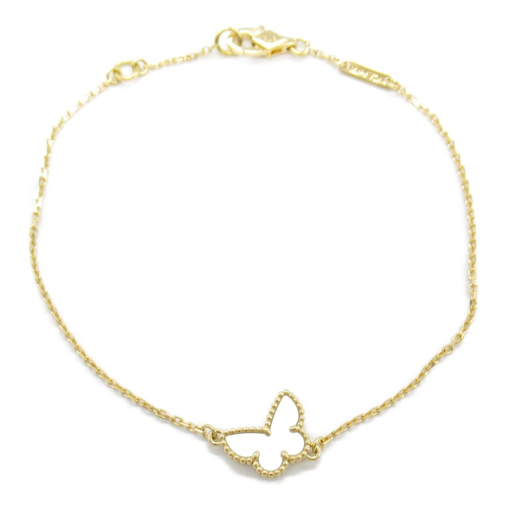 Van Cleef & Arpels Sweet Alhambra Papillon Bracelet 18K Yellow Gold MOP Pre-Owned VCARF69000
